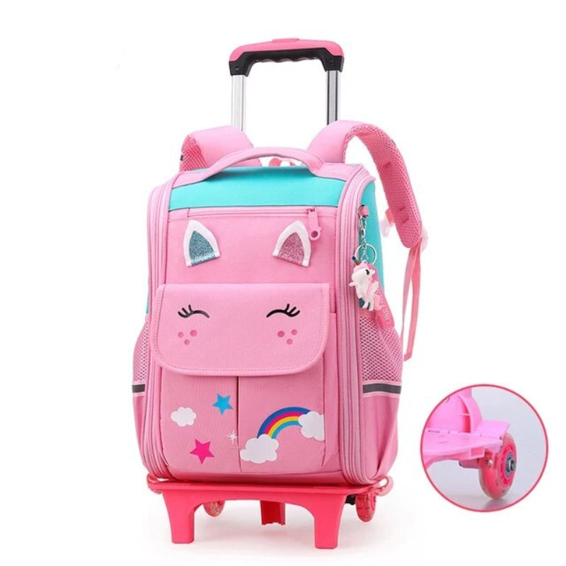 rucksack mit rollen reise kind - Rosa und Himmelblau