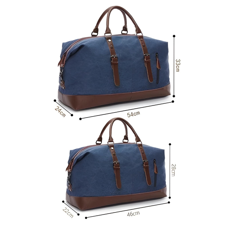 canvas reise tasche zwei gestapelte größen - Grau - Schwarz - Braun - Grün - Blau