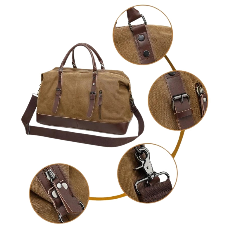canvas reise tasche nahaufnahme reißverschluss - Grau - Schwarz - Braun - Grün - Blau