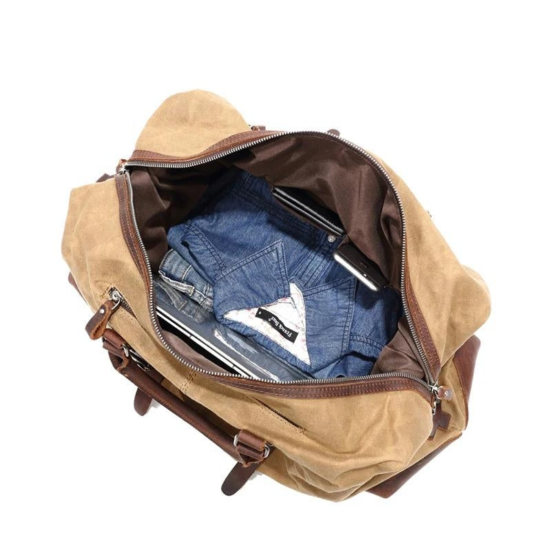 reisebeutel aus stoff und leder - Grau - Schwarz - Braun - Grün - Blau