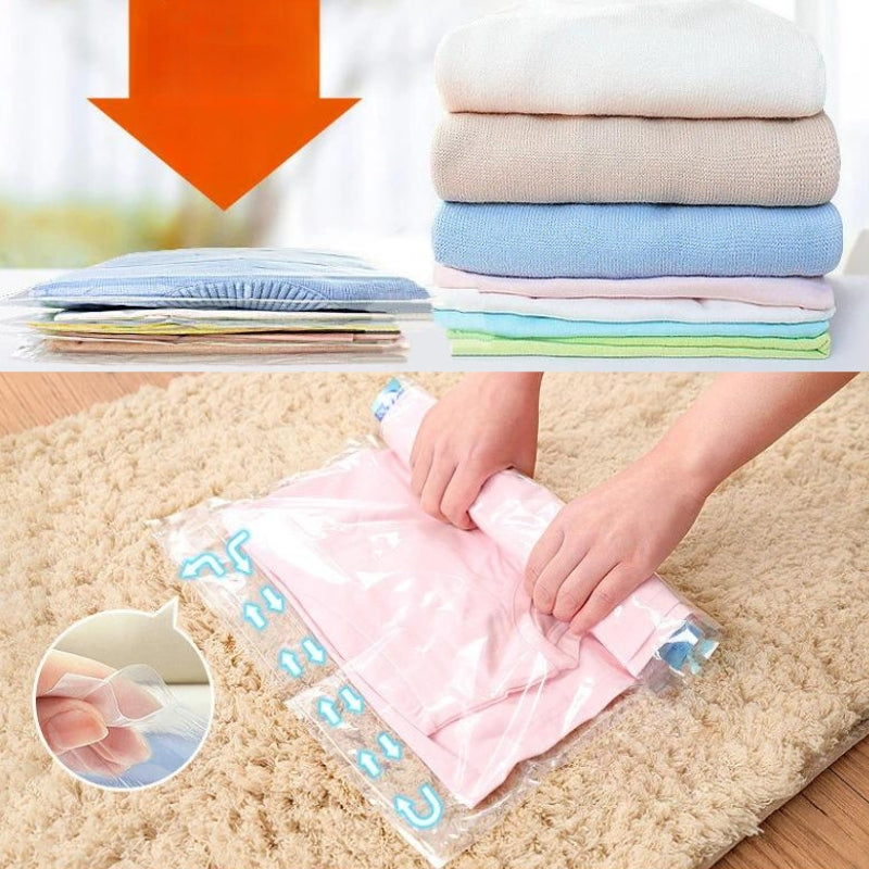 kompression tasche reise ohne staubsauger gefaltete kleidung - 5 Stück - Set mit 8 Stück