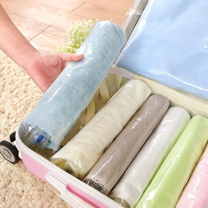 kompression tasche reise ohne staubsauger handtuchrollen - 5 Stück - Set mit 8 Stück