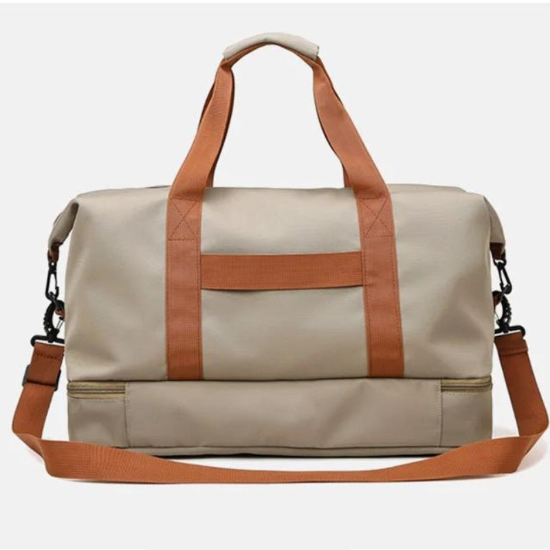 reisetasche mit schuhfach nahaufnahme vom tasche - Beige