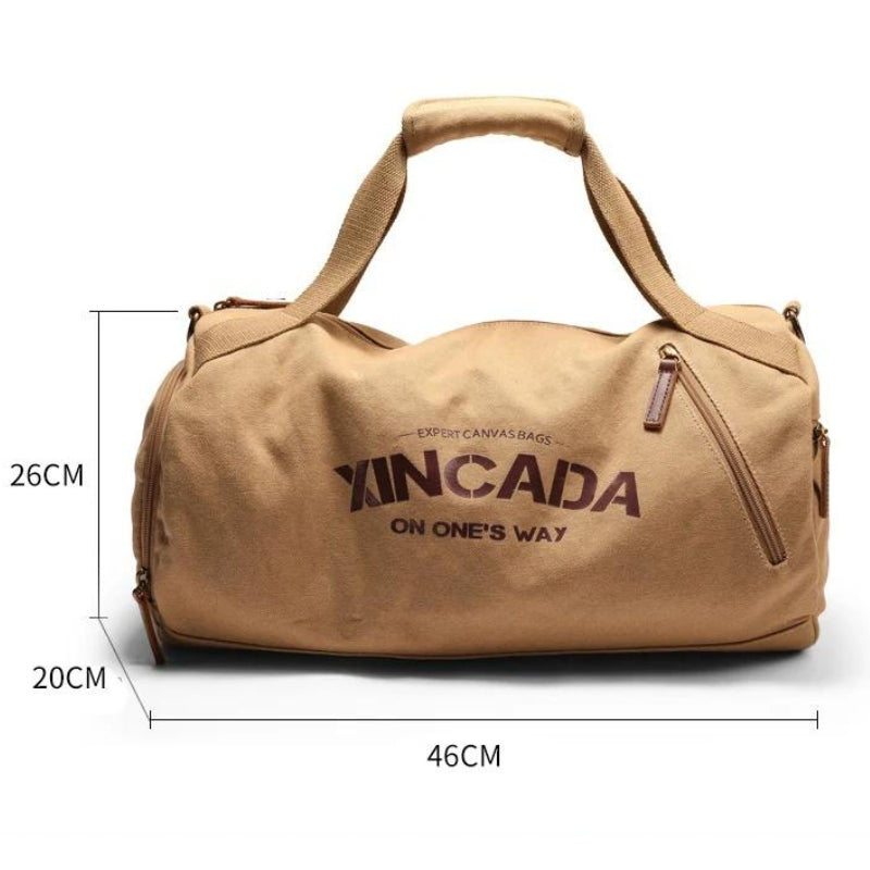 reisetasche aus segeltuch nahaufnahme maße - Schwarz - Beige
