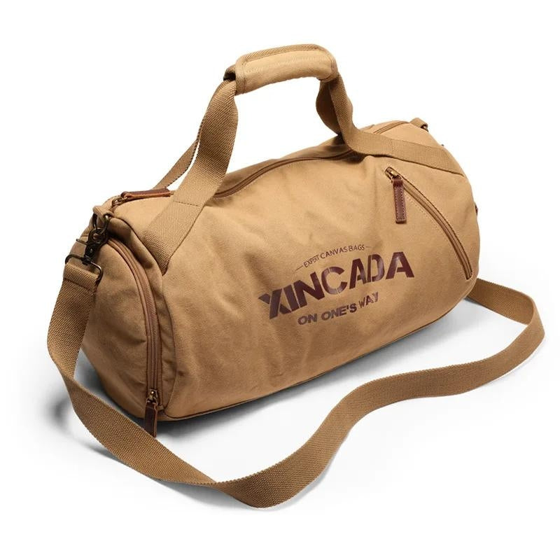 reisetasche aus leinwand für männer - Beige