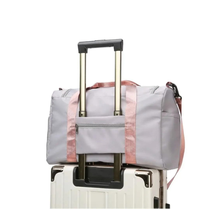 reisetasche für frauen mit schuhfach tasche auf koffer - Schwarz - Blau - Himmelblau - Grün und Rosa - Khaki - Rosa - Lavendel - Hellgrün - Grau und Rosa - Tiefblau - Violett