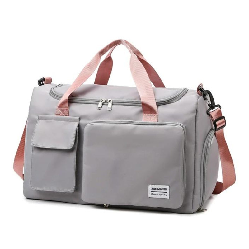 praktische damen reisetasche - Grau und Rosa