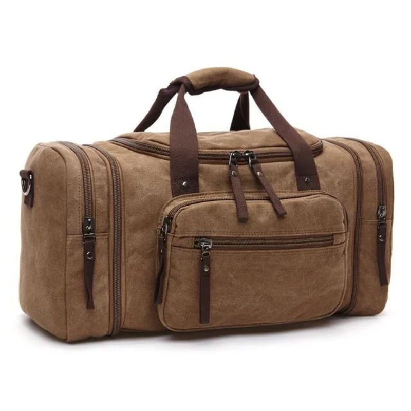 herren reisetasche aus segeltuch - Kaffeebraun