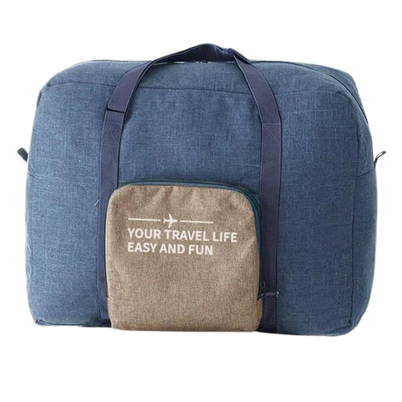 reisetasche faltbar tasche nahaufnahme vom tasche - Gelb - Schwarz - Blau