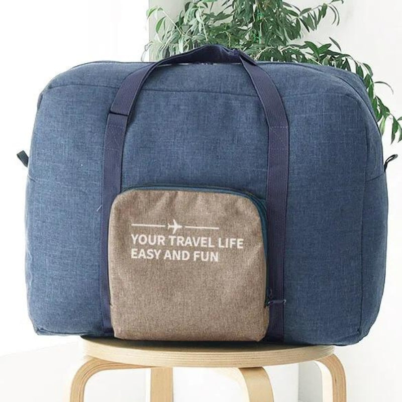 reisetasche faltbar tasche nahaufnahme vom tasche - Gelb - Schwarz - Blau