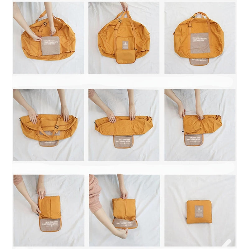 reisetasche faltbar tasche falten in schritten - Gelb - Schwarz - Blau