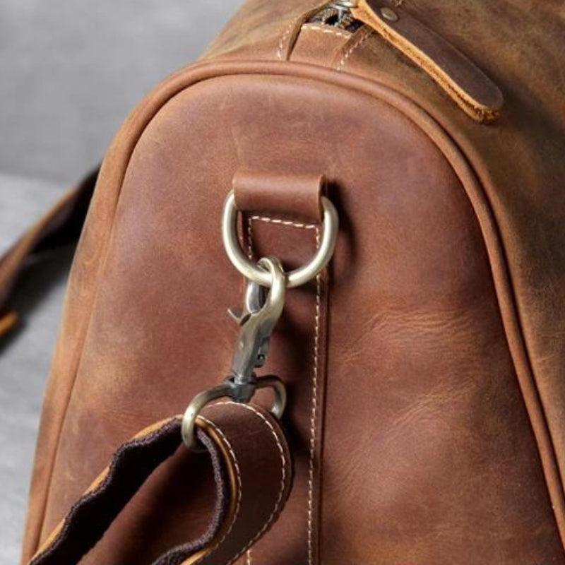 herrentasche aus leder detail des gurtbands - Braun - Schwarz