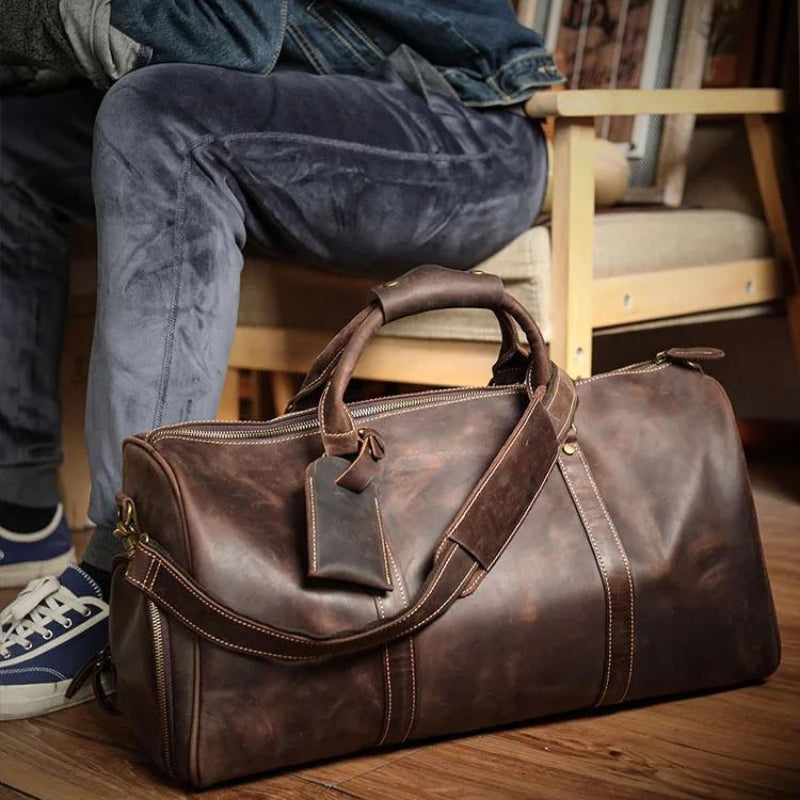 braune ledertasche für männer - Braun - Schwarz