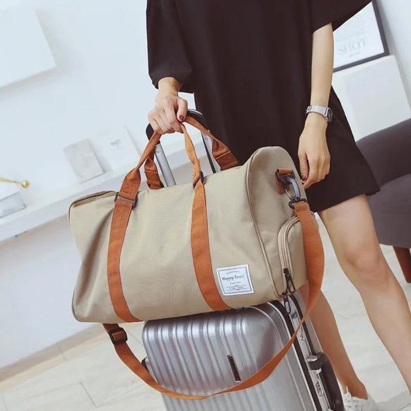 wochenendtasche mit schuhfach in der hand getragen - Khaki - Schwarz - Blau - Grün - Violett