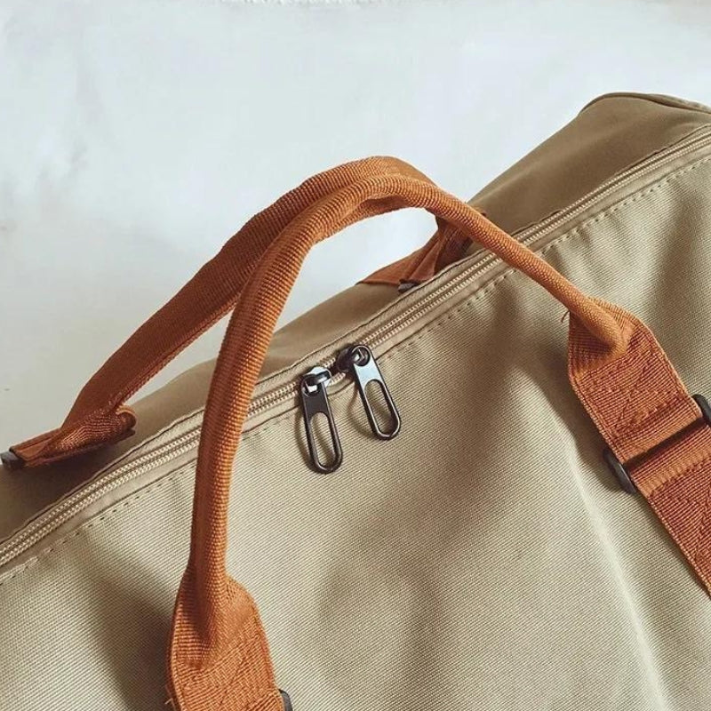 wochenendtasche mit schuhfach nahaufnahme reißverschluss - Khaki - Schwarz - Blau - Grün - Violett