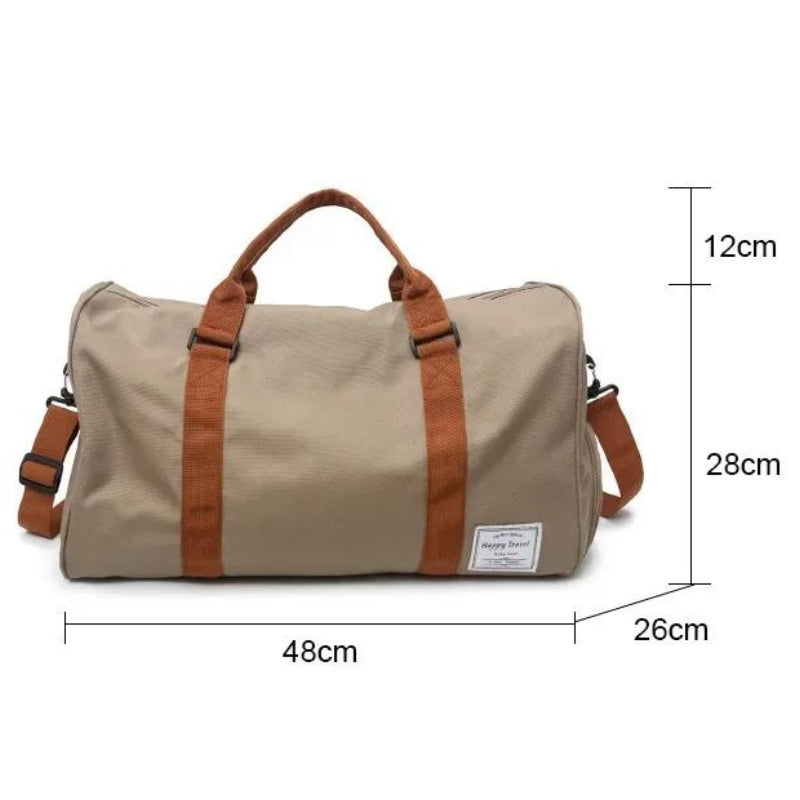wochenendtasche mit schuhfach frontwinkel - Khaki - Schwarz - Blau - Grün - Violett