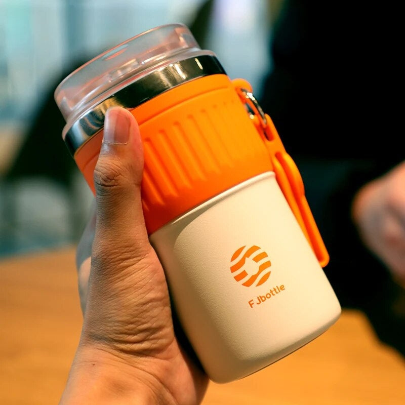 thermosflasche - Blau - Orange - Schwarz - Weiß - Grau