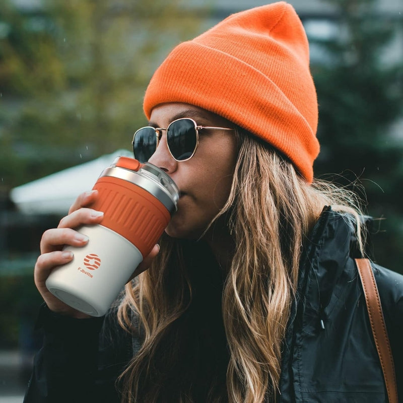 reisekaffeethermoskanne - Blau - Orange - Schwarz - Weiß - Grau