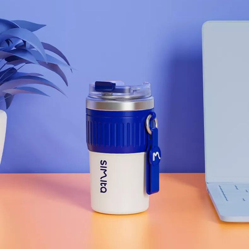reise kaffeetasse - Blau - Orange - Schwarz - Weiß - Grau