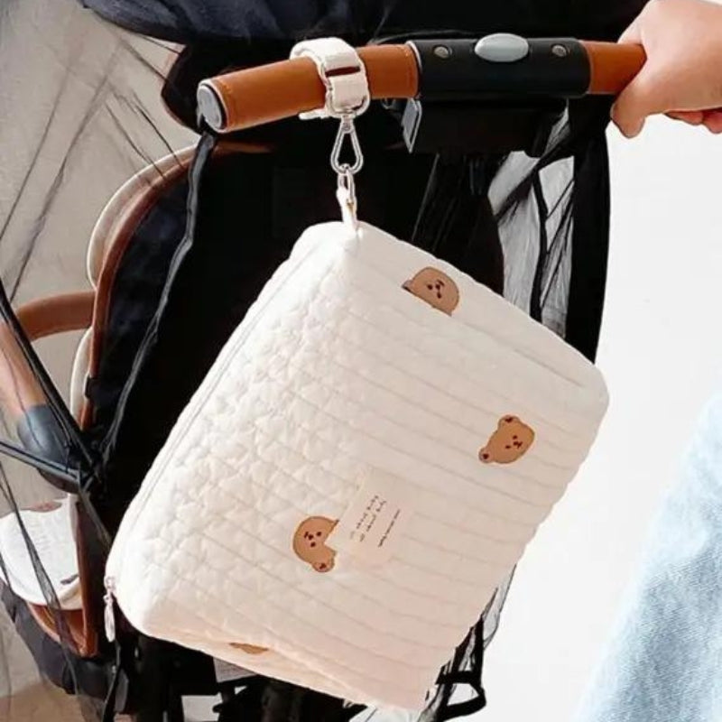 kulturtasche geburt baby - Muster Kleiner Bär - Hasenmotive - Eichhörnchen-Muster - Bärenmotive - Rosenblütenmuster - Olivenblüten Muster