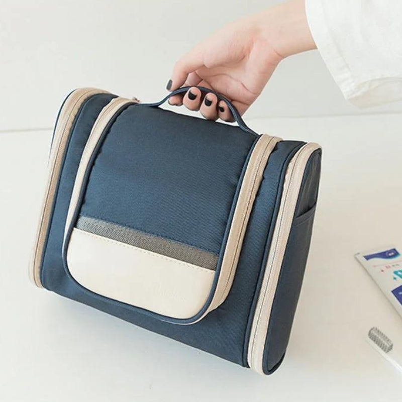 kulturtasche häkeln - Weiß - Schwarz - Himmelblau - Grau - Beige - Marineblau