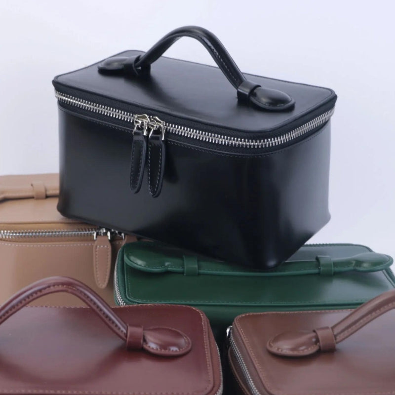 kulturtasche personalisierbar frau - Schwarz - Grün - Beige - Braun