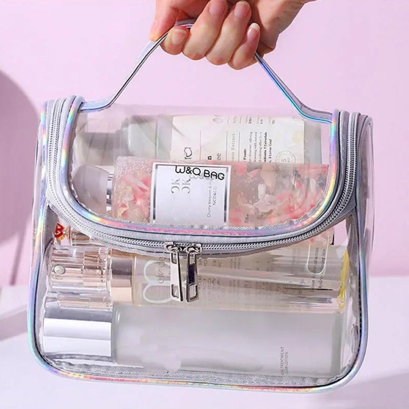 kosmetiktasche für frauen auf reisen - Silber - Schwarz