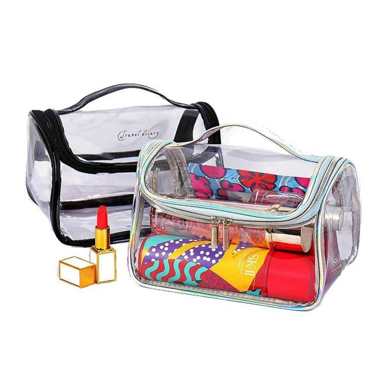 kosmetiktasche transparent - Silber - Schwarz