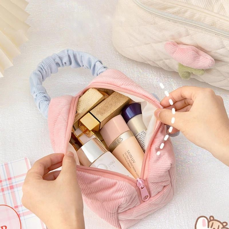 weicher kosmetikbeutel - Beige - Blau - Rosa - Violett