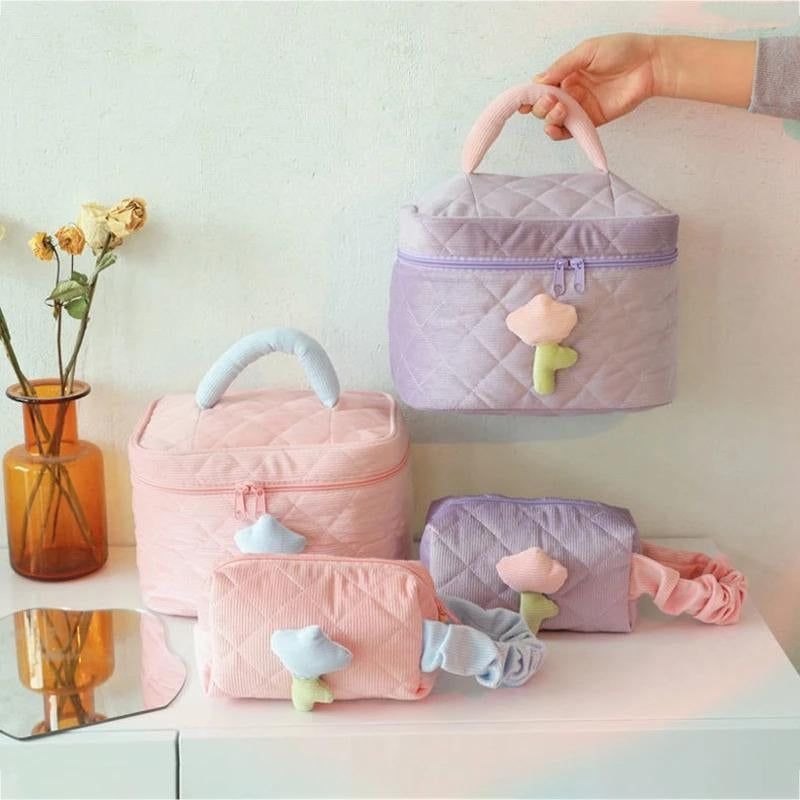 toilettentasche für damen - Beige - Blau - Rosa - Violett