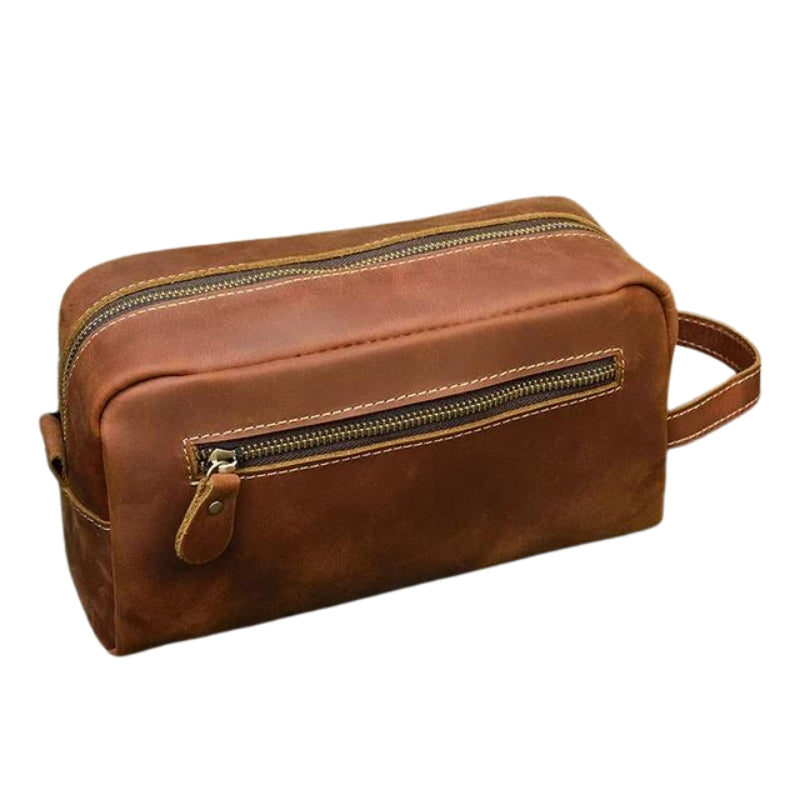 kulturtasche leder herren luxus - Hellbraun - Modell 2