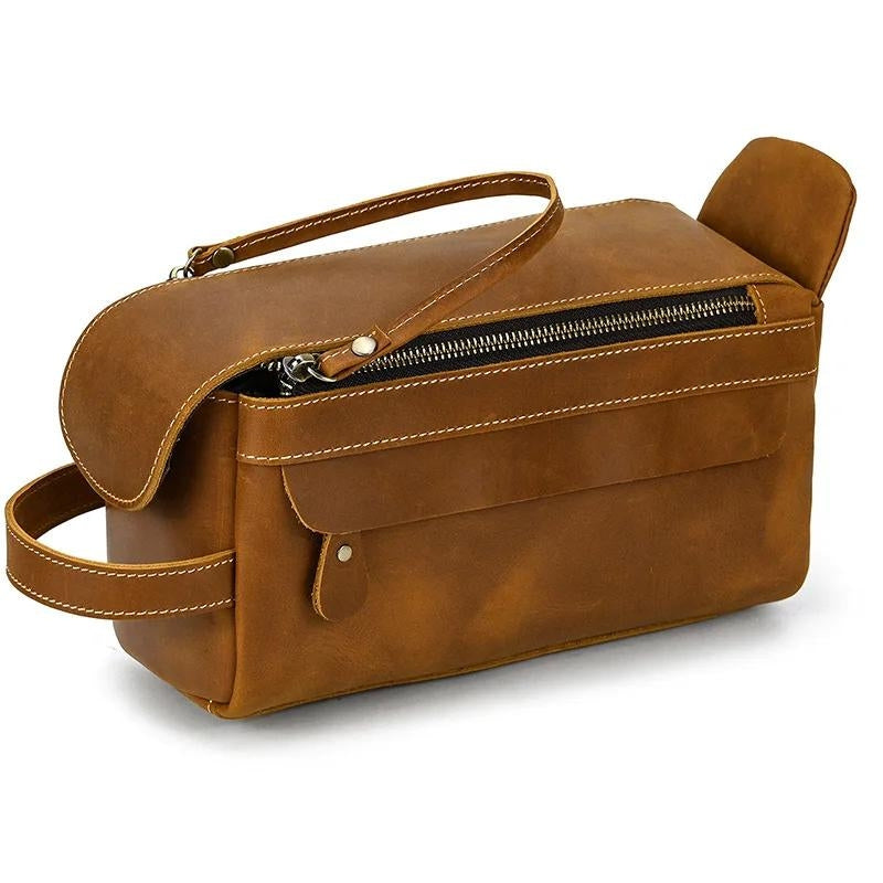 reise tasche leder männer - Hellbraun - Modell 3