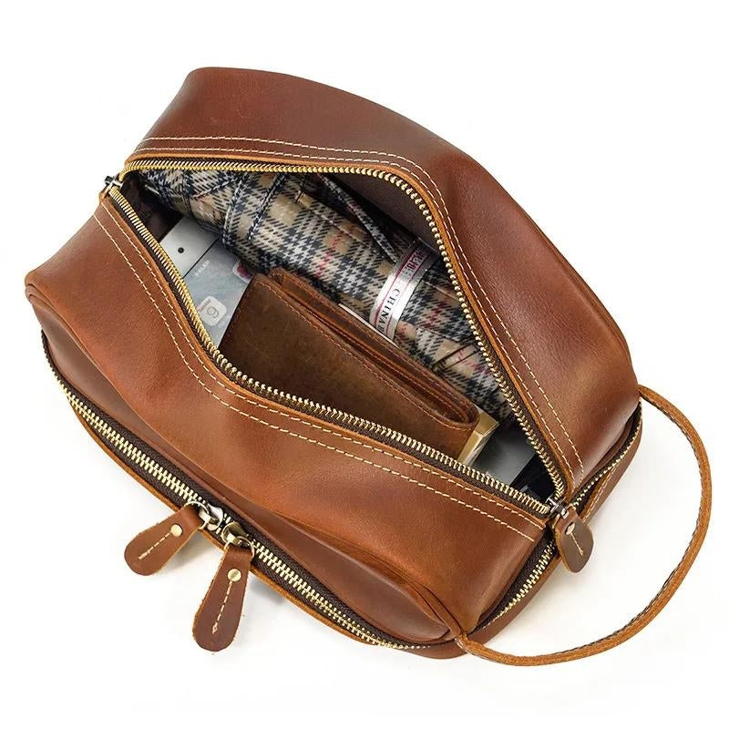 kulturtasche herr vintage - Braun - Dunkelbraun - Hellbraun - Schwarz