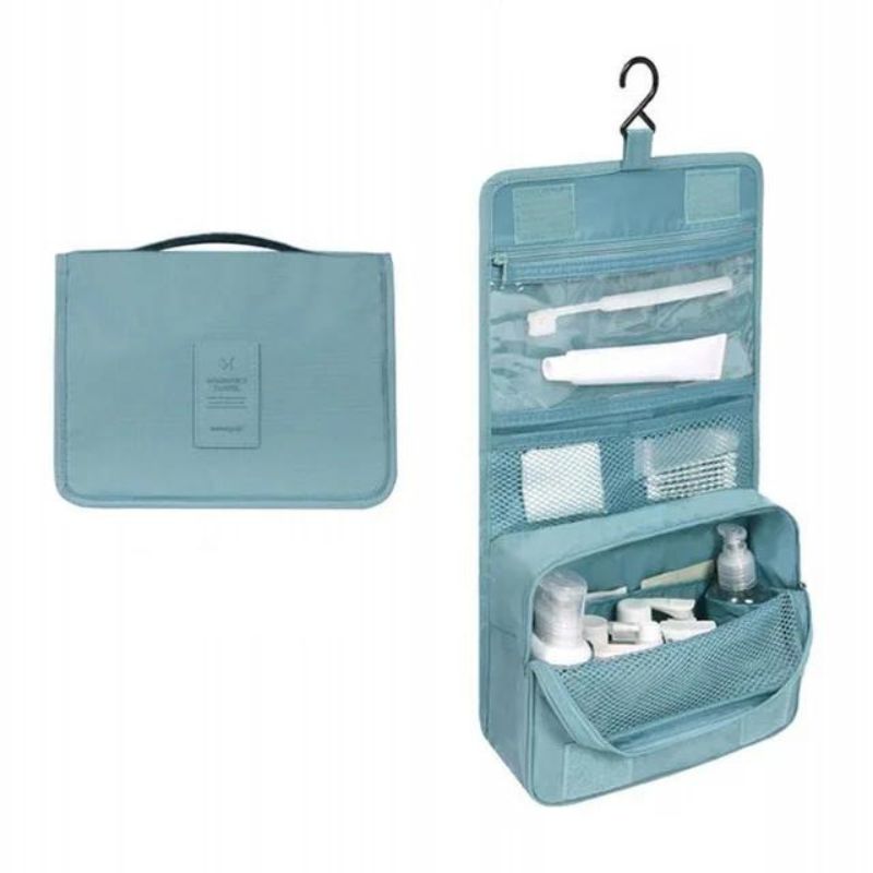 kosmetiktasche klappbar frau - Himmelblau Uni