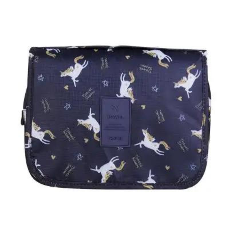 kosmetiktasche frau marke - Marineblau Einhorn-Muster