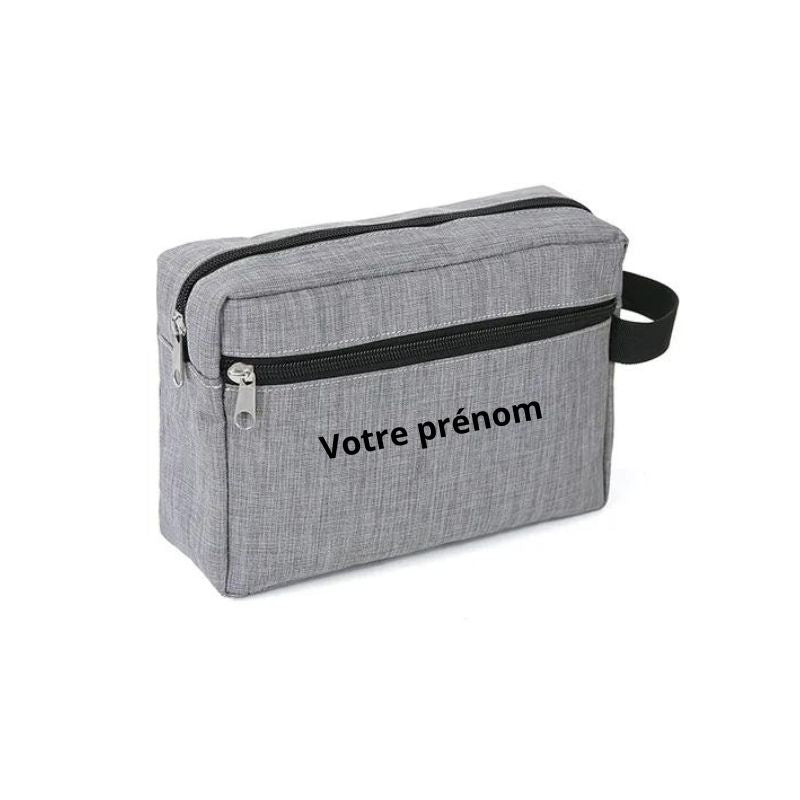 große personalisierbare kosmetiktasche - Grau - Mit Personalisierter Gravur