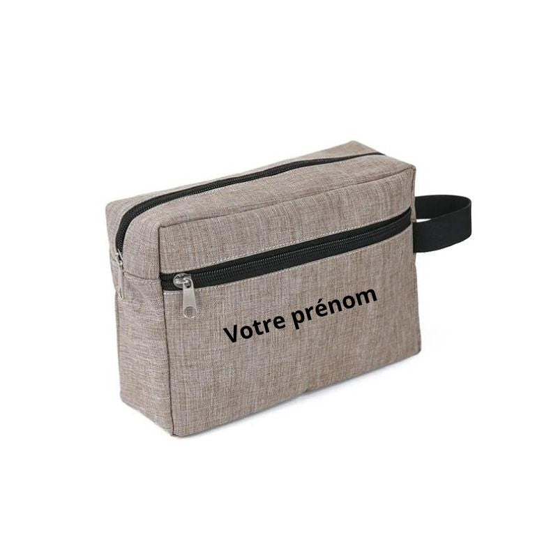 kulturtasche herr personalisierbar - Khaki - Mit Personalisierter Gravur