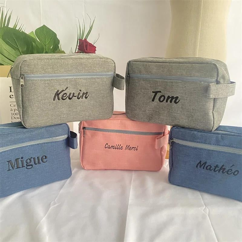 kulturtasche personalisierbar frau - Blau - Schwarz - Rosa - Grau