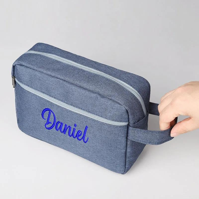 kulturtasche personalisiert name - Blau - Schwarz - Rosa - Grau