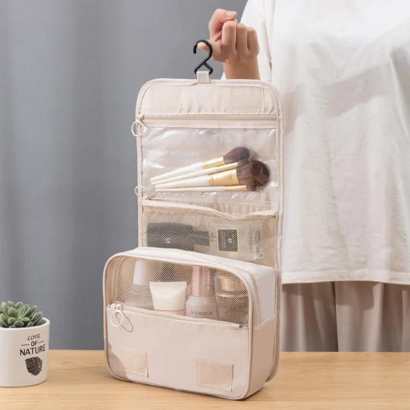 hängende toilettentasche für reise - Schwarz 1 - Schwarz 2 - Rosa 1 - Rosa 2 - Marineblau - Himmelblau - Grau - Weiß mit Mustern - Beige - Grün - Khaki