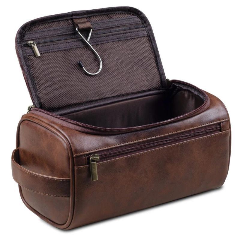 kosmetiktasche mann luxusleder - Braun - Schwarz - Hellbraun - Kaffeebraun