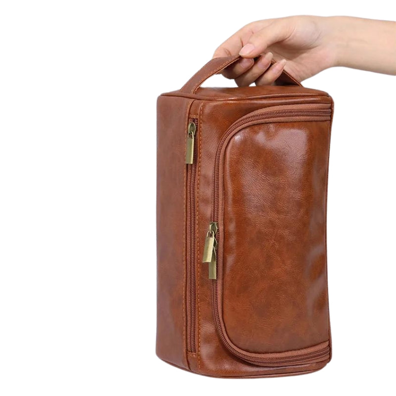 kosmetiktasche mann braunes leder - Braun - Schwarz - Hellbraun - Kaffeebraun
