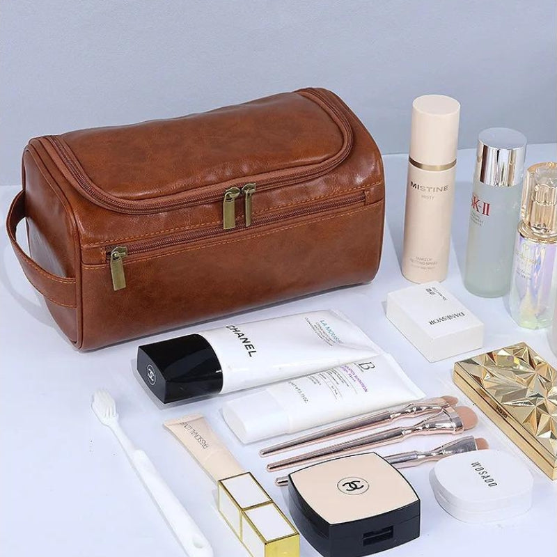 kulturtasche herr leder vintage - Braun - Schwarz - Hellbraun - Kaffeebraun