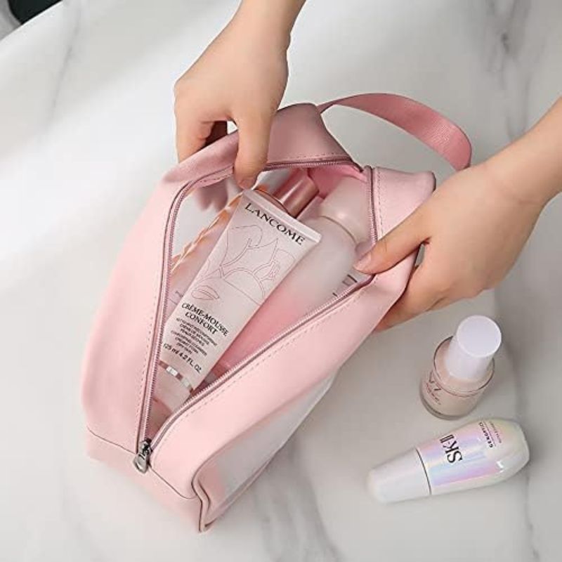 transparente kosmetiktasche - Schwarz - Rosa - Weiß