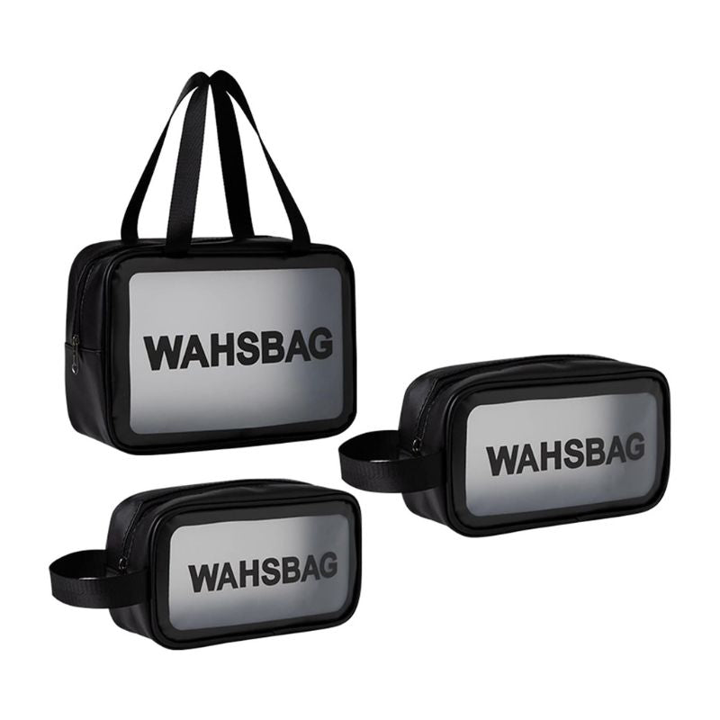 transparente kosmetiktasche für flug - Schwarz - Rosa - Weiß