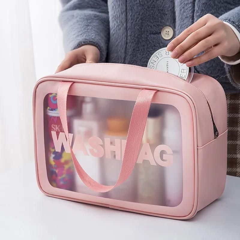 flugzeugtoilettentasche - Schwarz - Rosa - Weiß