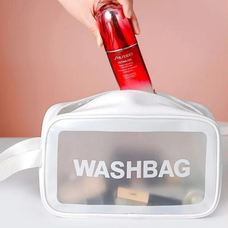kulturtasche flug handgepäck - Schwarz - Rosa - Weiß