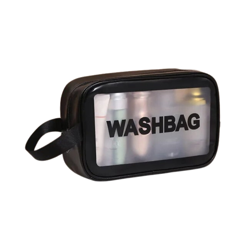 kosmetiktasche transparent plastik - Schwarz - Weiß - Rosa