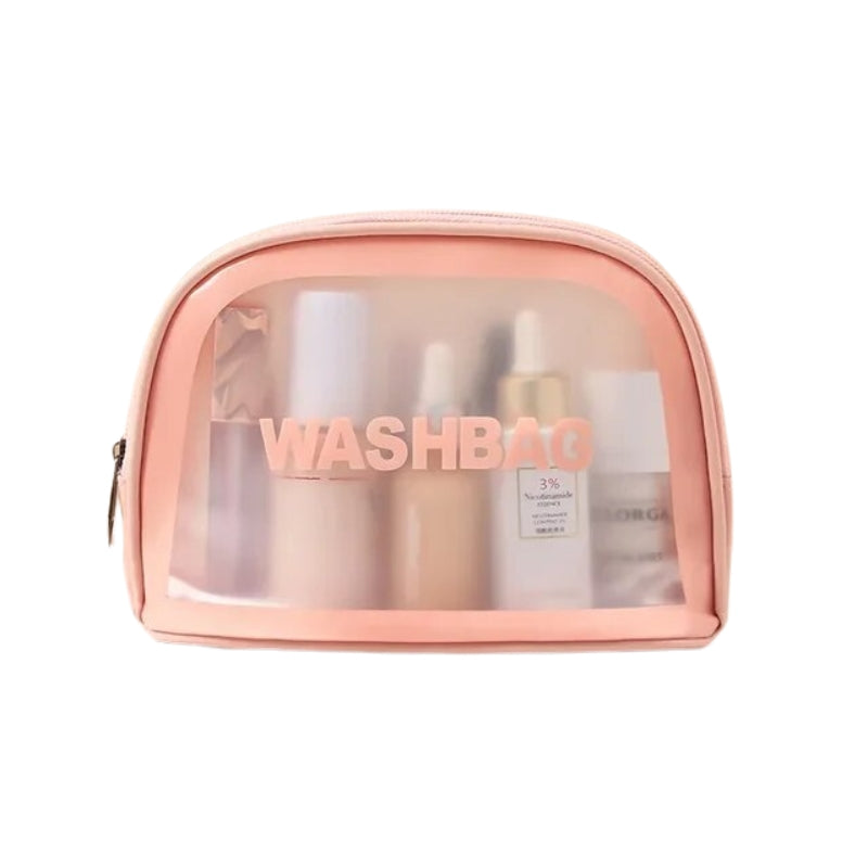 große transparente toilettentasche - Rosa - S