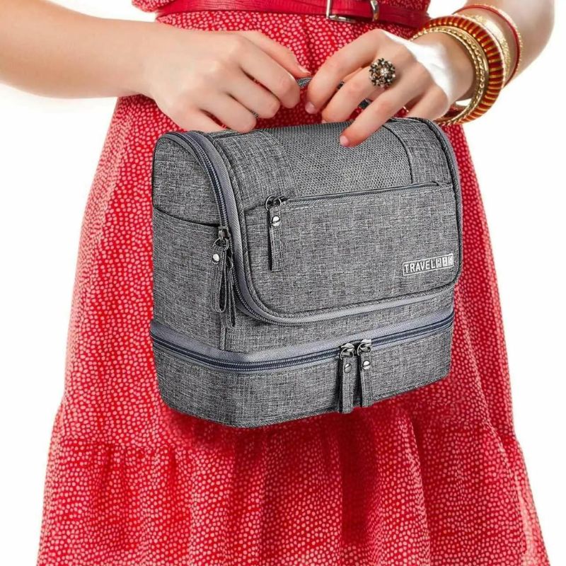 kulturtasche herr reise - Schwarz - Grau - Rot - Blau